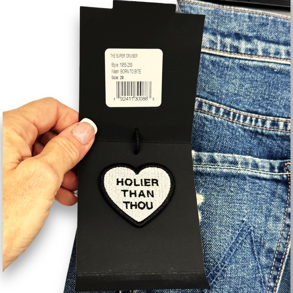 MOTHER SUPERIOR DENIM The Super Cruiser NWT Born to Bite Distressed jeans SZ 28 - Picture 11 of 12